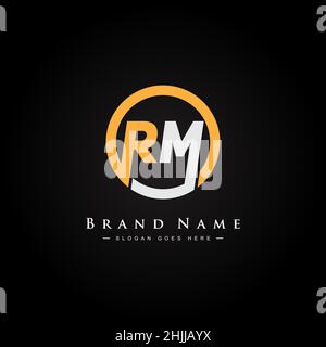 Lettera iniziale Logo RM - Logo minimal Business per Alphabet R e M. Illustrazione Vettoriale
