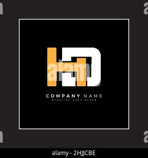 Logo Initial Letter HD - Logo Simple Business per Alphabet H e D. Illustrazione Vettoriale