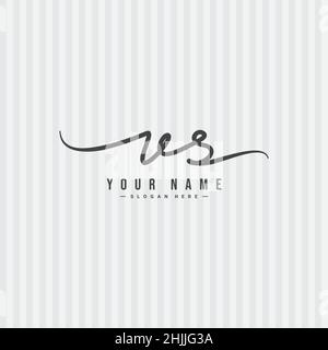 Lettera iniziale VS Logo - Logo di stile della firma scritto a mano - Logo vettoriale con iniziali di stile della firma Illustrazione Vettoriale