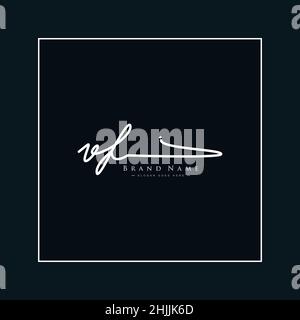 Lettera iniziale Logo VF - Logo di stile della firma scritto a mano - Logo vettoriale semplice in stile della firma per le iniziali del nome del marchio. Illustrazione Vettoriale