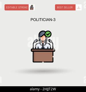 Politician-3 semplice icona vettoriale. Illustrazione Vettoriale