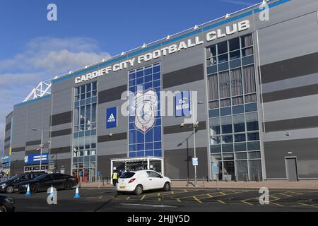 Cardiff, Regno Unito. 30th Jan 2022. Vista generale del Cardiff City Stadium, sede della città di Cardiff. A Cardiff, Regno Unito, il 1/30/2022. (Foto di Mike Jones/News Images/Sipa USA) Credit: Sipa USA/Alamy Live News Foto Stock