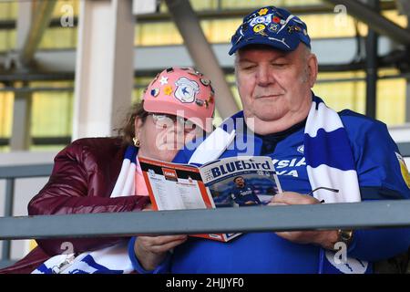 Cardiff, Regno Unito. 30th Jan 2022. Prima partita dei sostenitori della città di Cardiff a Cardiff, Regno Unito, il 1/30/2022. (Foto di Mike Jones/News Images/Sipa USA) Credit: Sipa USA/Alamy Live News Foto Stock