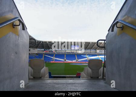 Cardiff, Regno Unito. 30th Jan 2022. Vista generale del Cardiff City Stadium, sede della città di Cardiff. A Cardiff, Regno Unito, il 1/30/2022. (Foto di Mike Jones/News Images/Sipa USA) Credit: Sipa USA/Alamy Live News Foto Stock