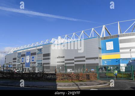 Cardiff, Regno Unito. 30th Jan 2022. Vista generale del Cardiff City Stadium, sede della città di Cardiff. A Cardiff, Regno Unito, il 1/30/2022. (Foto di Mike Jones/News Images/Sipa USA) Credit: Sipa USA/Alamy Live News Foto Stock