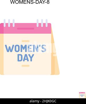 Womens-Day-8 semplice icona vettoriale. Modello di disegno del simbolo di illustrazione per l'elemento dell'interfaccia utente mobile Web. Illustrazione Vettoriale