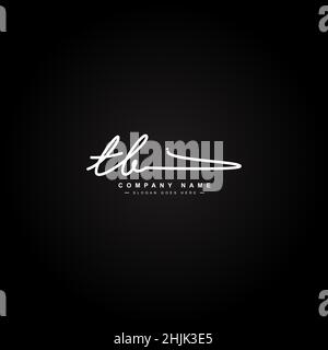 Lettera iniziale Logo TB - Logo stile firma disegnato a mano - Logo vettore semplice in stile firma per le iniziali Illustrazione Vettoriale