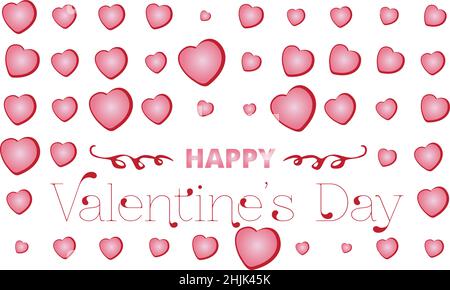Felice valentine giorno modello di sfondo con cuore a forma di illustrazione Illustrazione Vettoriale