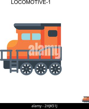 Locomotiva-1 semplice icona vettoriale. Modello di disegno del simbolo di illustrazione per l'elemento dell'interfaccia utente mobile Web. Illustrazione Vettoriale