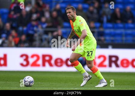 Cardiff, Regno Unito. 30th Jan 2022. Steve Cook #27 di Nottingham Forest in azione durante la partita a Cardiff, Regno Unito, il 1/30/2022. (Foto di Mike Jones/News Images/Sipa USA) Credit: Sipa USA/Alamy Live News Foto Stock