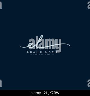 Lettera iniziale LOGO EL - Logo della firma scritto a mano - Logo del vettore semplice in stile della firma per le iniziali Illustrazione Vettoriale