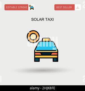 Taxi solare semplice icona vettoriale. Illustrazione Vettoriale