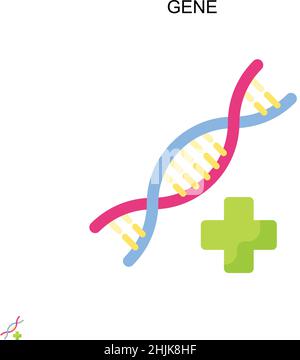 Icona del vettore gene semplice. Modello di disegno del simbolo di illustrazione per l'elemento dell'interfaccia utente mobile Web. Illustrazione Vettoriale