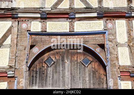 Antica porta fienile da Hesse Foto Stock