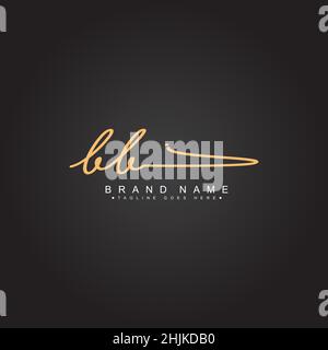 Lettera iniziale Logo BB - Logo della firma scritto a mano - Logo del vettore semplice in stile della firma per le iniziali Illustrazione Vettoriale