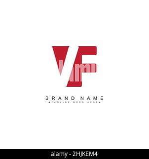 Lettera iniziale Logo VF - Logo Simple Business per Alphabet V e F - modello di Logo Vector Monogramma per le iniziali del Nome Business Illustrazione Vettoriale