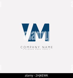 Logo Simple Business per lettera iniziale VM - Logo alfabetico - modello di logo vettoriale monogramma per iniziali del nome commerciale Illustrazione Vettoriale