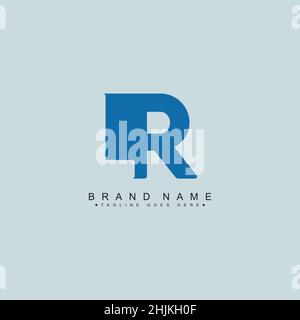 Lettera iniziale Logo LR - Simple Business Logo per Alphabet L e R - modello di logo vettoriale monogramma per le iniziali del nome commerciale Illustrazione Vettoriale