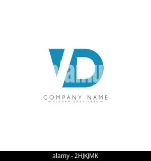 Logo minimal Business per Alphabet VD - lettera iniziale Logo V e D - modello di logo vettoriale monogramma per le iniziali del nome commerciale Illustrazione Vettoriale