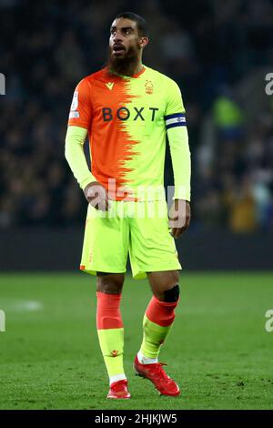 CARDIFF, REGNO UNITO. GENNAIO 30th Lewis Graban della foresta di Nottingham raffigurato durante la partita del campionato Sky Bet tra Cardiff City e la foresta di Nottingham al Cardiff City Stadium di Cardiff domenica 30th gennaio 2022. (Credit: Kieran Riley | MI News) Credit: MI News & Sport /Alamy Live News Foto Stock