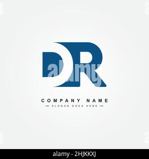 Logo Simple Business per lettera iniziale DR - Logo alfabetico - modello di logo vettoriale monogramma per iniziali del nome commerciale Illustrazione Vettoriale