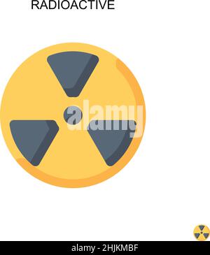 Icona vettore semplice radioattivo. Modello di disegno del simbolo di illustrazione per l'elemento dell'interfaccia utente mobile Web. Illustrazione Vettoriale