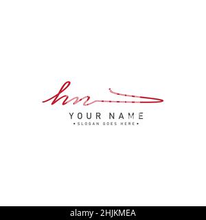 Lettera iniziale Logo HN - Logo stile firma disegnato a mano - Logo vettore minimal per iniziali in stile scrittura a mano Illustrazione Vettoriale