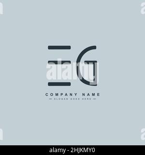 Logo Simple Business per lettera iniziale EG - Logo alfabetico - modello di logo vettoriale monogramma per iniziali del nome commerciale Illustrazione Vettoriale