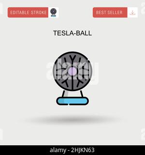 Icona vettore semplice Tesla-ball. Illustrazione Vettoriale