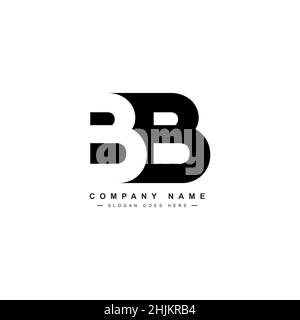 Logo Simple Business per lettera iniziale BB - Logo alfabetico - modello di logo vettoriale monogramma per iniziali del nome commerciale Illustrazione Vettoriale