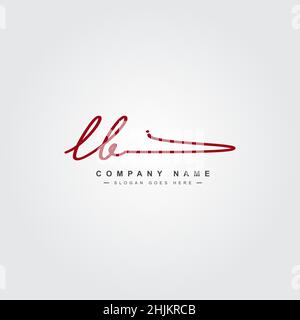 Lettera iniziale Logo LB - Logo stile firma scritto a mano - Logo vettore minimal per iniziali in stile scrittura a mano Illustrazione Vettoriale