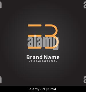 Lettera iniziale Logo EB - Logo Simple Business per Alphabet e e B - modello di logo vettoriale monogramma per le iniziali del nome commerciale Illustrazione Vettoriale