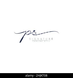 Lettera iniziale Logo PS - Logo della firma scritto a mano - Logo del vettore minimal per iniziali scritte a mano Illustrazione Vettoriale