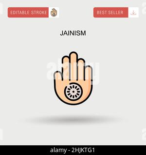 Jainism semplice icona vettoriale. Illustrazione Vettoriale