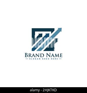 Logo finanziario - modello vettoriale del logo finanziario con frecce in crescita Illustrazione Vettoriale