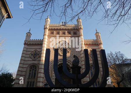 Bucarest, Romania - 24 gennaio 2022: Il Tempio del Corallo, una sinagoga situata a Bucarest, Romania. Foto Stock