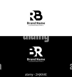 Lettera iniziale logo RB o BR - Logo Simple Business per Alphabet R e B - modello di logo vettoriale monogramma per le iniziali del nome commerciale Illustrazione Vettoriale