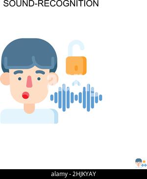 Semplice icona vettoriale per il riconoscimento del suono. Modello di disegno del simbolo di illustrazione per l'elemento dell'interfaccia utente mobile Web. Illustrazione Vettoriale