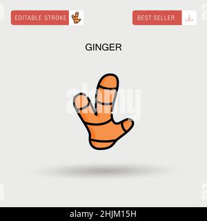 Icona vettore semplice zenzero. Illustrazione Vettoriale