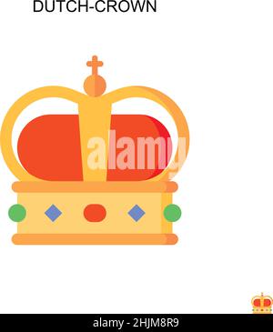 Icona vettore semplice corona olandese. Modello di disegno del simbolo di illustrazione per l'elemento dell'interfaccia utente mobile Web. Illustrazione Vettoriale