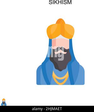 Icona del semplice vettore Sikhism. Modello di disegno del simbolo di illustrazione per l'elemento dell'interfaccia utente mobile Web. Illustrazione Vettoriale