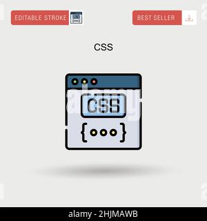 Icona vettore CSS semplice. Illustrazione Vettoriale