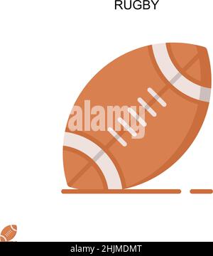 Rugby semplice icona vettoriale. Modello di disegno del simbolo di illustrazione per l'elemento dell'interfaccia utente mobile Web. Illustrazione Vettoriale