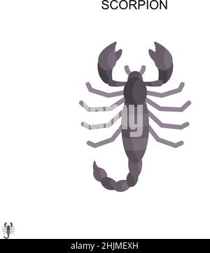 Icona vettore semplice Scorpion. Modello di disegno del simbolo di illustrazione per l'elemento dell'interfaccia utente mobile Web. Illustrazione Vettoriale