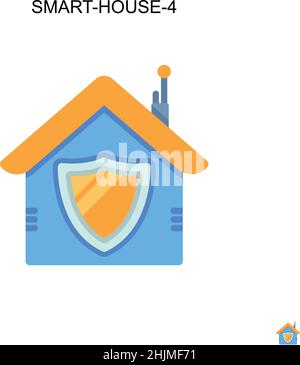 Icona vettore semplice Smart-house-4. Modello di disegno del simbolo di illustrazione per l'elemento dell'interfaccia utente mobile Web. Illustrazione Vettoriale