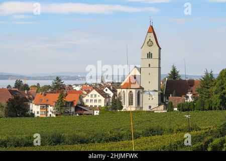 Vista panoramica della città di Mindelheim in Baviera, Germania. Foto Stock