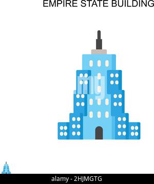 Empire state Building semplice icona vettoriale. Modello di disegno del simbolo di illustrazione per l'elemento dell'interfaccia utente mobile Web. Illustrazione Vettoriale