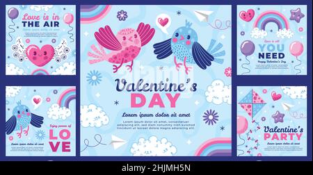 flat san valentino instagram pubblica collezione disegno vettore illustrazione disegno vettore illustrazione disegno illustrazione vettore Illustrazione Vettoriale