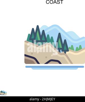 Icona vettore costa semplice. Modello di disegno del simbolo di illustrazione per l'elemento dell'interfaccia utente mobile Web. Illustrazione Vettoriale