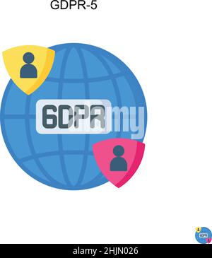 GDPR-5 icona vettore semplice. Modello di disegno del simbolo di illustrazione per l'elemento dell'interfaccia utente mobile Web. Illustrazione Vettoriale